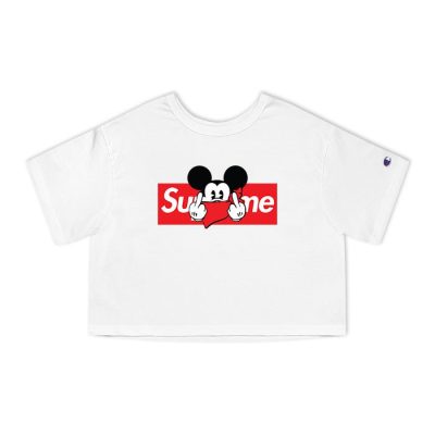 Supreme Mickey Mouse Champion Lady Crop-Top T-Shirt CTB2926