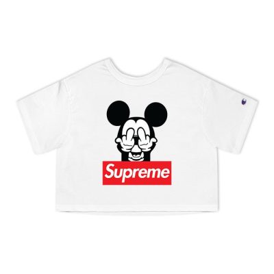 Supreme Mickey Mouse Champion Lady Crop-Top T-Shirt CTB2932