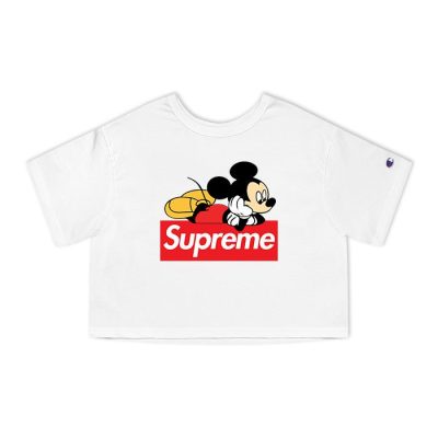 Supreme Mickey Mouse Champion Lady Crop-Top T-Shirt CTB2934