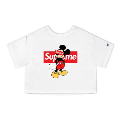 Supreme Mickey Mouse Champion Lady Crop-Top T-Shirt CTB2949