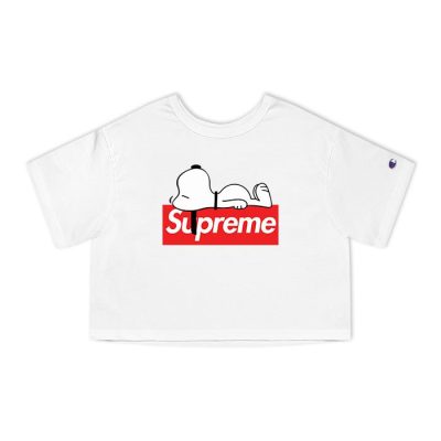 Supreme Snoppy Champion Lady Crop-Top T-Shirt CTB2938