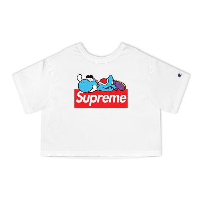 Supreme Yoshi Blue Mario Champion Lady Crop-Top T-Shirt CTB2954