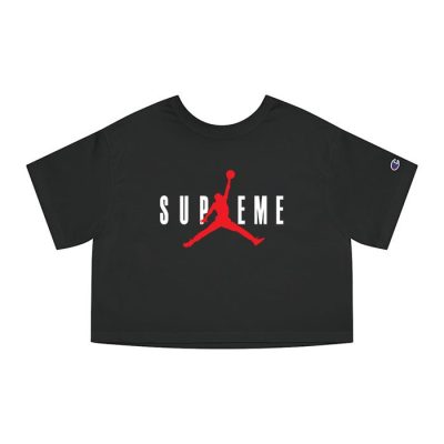 Supreme x Jordan Luxury Logo Champion Lady Crop-Top T-Shirt CTB2927