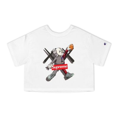 Supreme x Kaws Bearbrick Champion Lady Crop-Top T-Shirt CTB2942