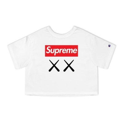 Supreme x Kaws Logo Champion Lady Crop-Top T-Shirt CTB2933