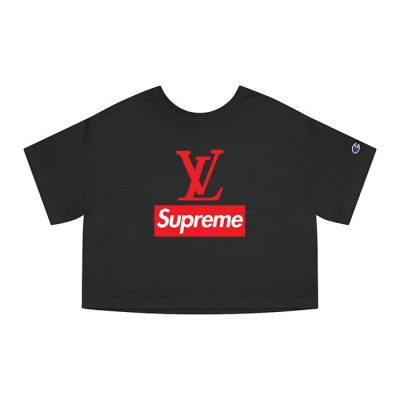 Supreme x Louis Vuitton Luxury Logo Champion Lady Crop-Top T-Shirt CTB2921