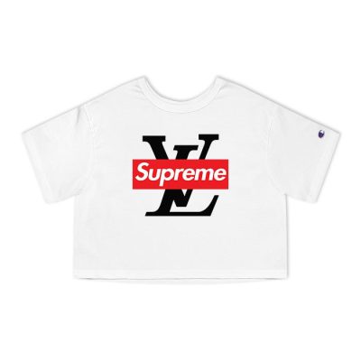 Supreme x Louis Vuitton Luxury Logo Champion Lady Crop-Top T-Shirt CTB2955