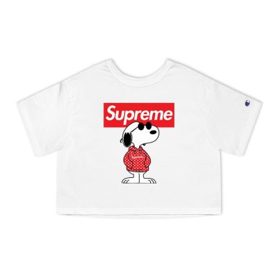 Supreme x Louis Vuitton Snoppy Champion Lady Crop-Top T-Shirt CTB2931