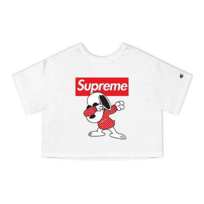 Supreme x Louis Vuitton Snoppy Champion Lady Crop-Top T-Shirt CTB2939