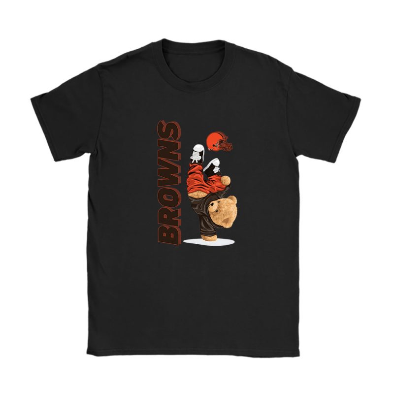 Teddy Bear Hiphop X Cleveland Browns Team NFL American Football Unisex T-Shirt TAT9200