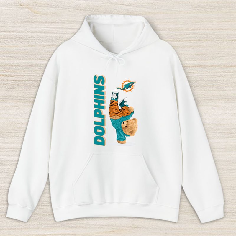 Teddy Bear Hiphop X Miami Dolphins Team NFL American Football Unisex Hoodie TAH9212