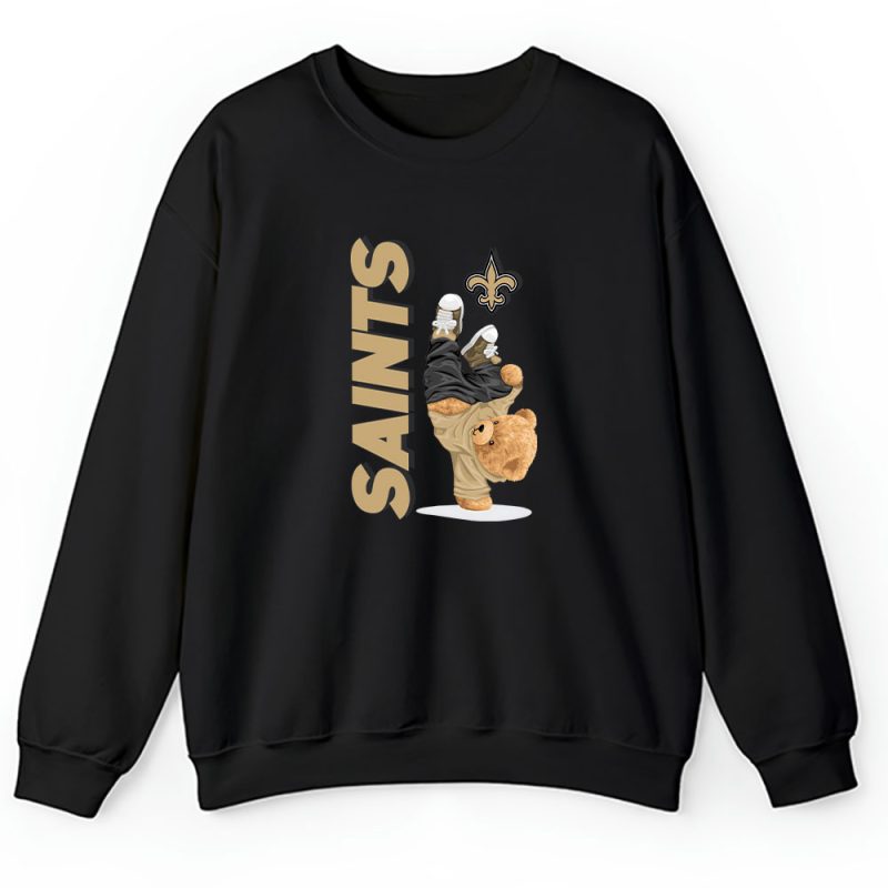 Teddy Bear Hiphop X New Orleans Saints Team NFL American Football Unisex Sweatshirt TAS9215