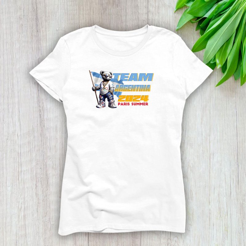 Teddy Bear Team Argentina X Olympic 2024 X Paris Summer Lady T-Shirt Women Tee LTL12802