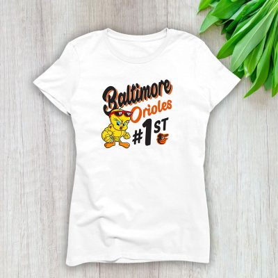 Tweety Bird X Baltimore Orioles Team X MLB X Baseball Fans Lady T-Shirt Women Tee LTL9684