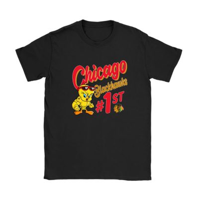 Tweety Bird X Chicago Blackhawks Team X NHL X Hockey Fan Unisex T-Shirt Cotton Tee TAT9778