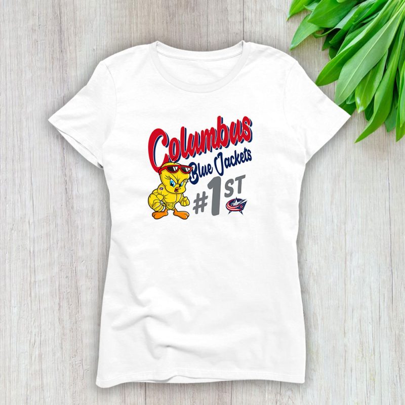 Tweety Bird X Columbus Blue Jackets Team X NHL X Hockey Fan Lady T-Shirt Women Tee LTL9779