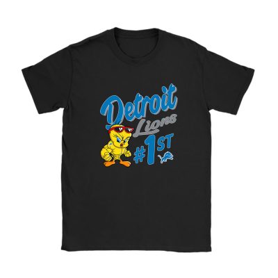 Tweety Bird X Detroit Lions Team NFL American Football Unisex T-Shirt Cotton Tee TAT9751