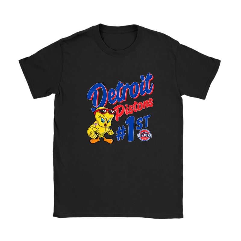 Tweety Bird X Detroit Pistons Team NBA Basketball Unisex T-Shirt Cotton Tee TAT9720