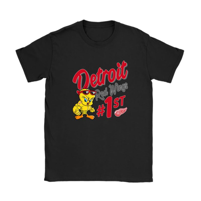 Tweety Bird X Detroit Red Wings Team X NHL X Hockey Fan Unisex T-Shirt Cotton Tee TAT9782