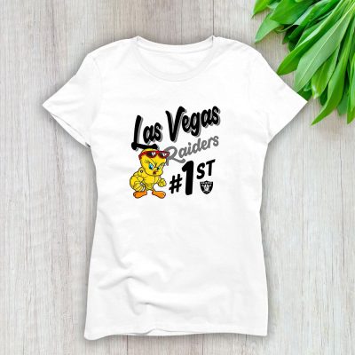 Tweety Bird X Las Vegas Raiders Team NFL American Football Lady T-Shirt Women Tee LTL9759