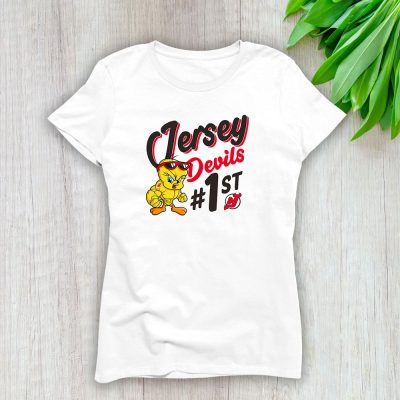 Tweety Bird X New Jersey Devils Team X NHL X Hockey Fan Lady T-Shirt Women Tee LTL9789