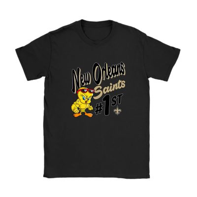 Tweety Bird X New Orleans Saints Team NFL American Football Unisex T-Shirt Cotton Tee TAT9763