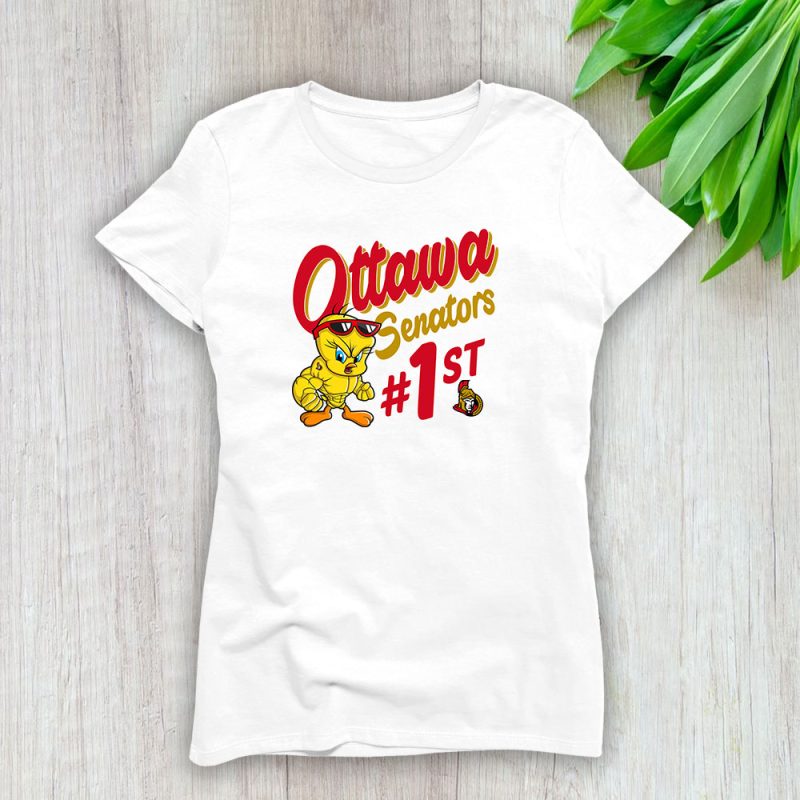 Tweety Bird X Ottawa Senators Team X NHL X Hockey Fan Lady T-Shirt Women Tee LTL9793