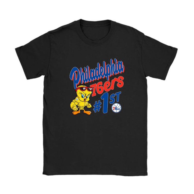 Tweety Bird X Philadelphia 76ers Team NBA Basketball Unisex T-Shirt Cotton Tee TAT9734