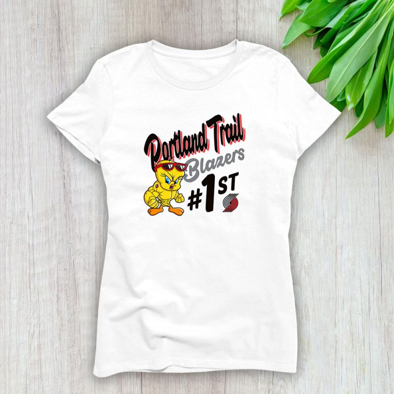 Tweety Bird X Portland Trail Blazers Team NBA Basketball Lady T-Shirt Women Tee LTL9736