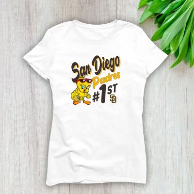 Tweety Bird X San Diego Padres Team X MLB X Baseball Fans Lady T-Shirt Women Tee LTL9704