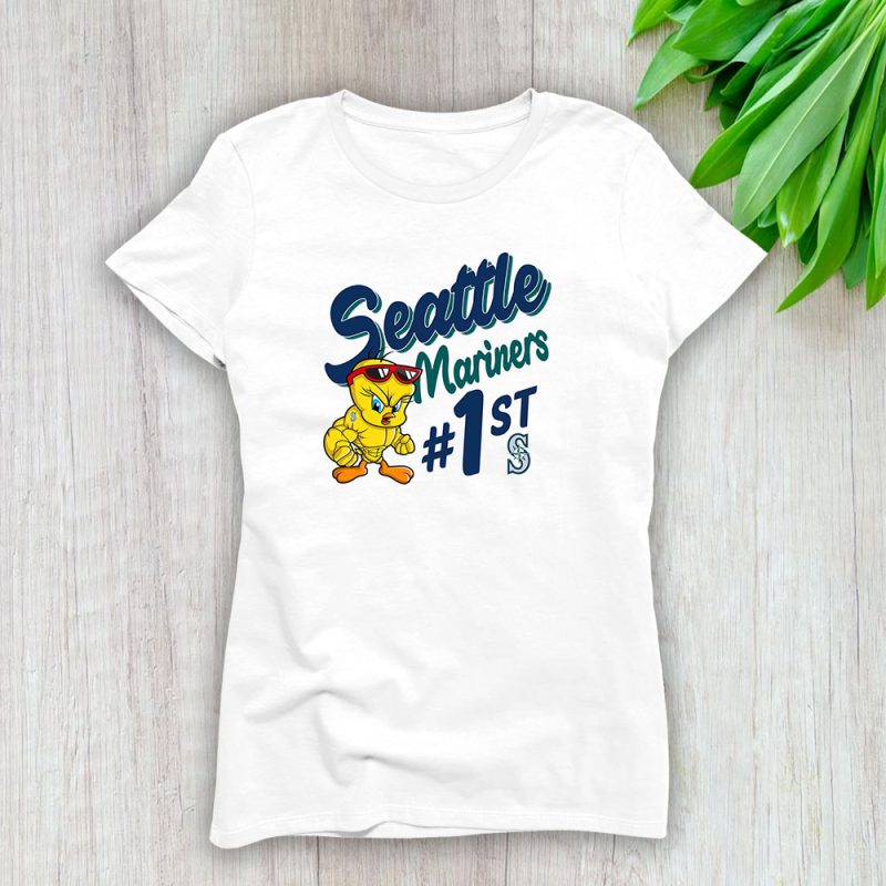 Tweety Bird X Seattle Mariners Team X MLB X Baseball Fans Lady T-Shirt Women Tee LTL9705