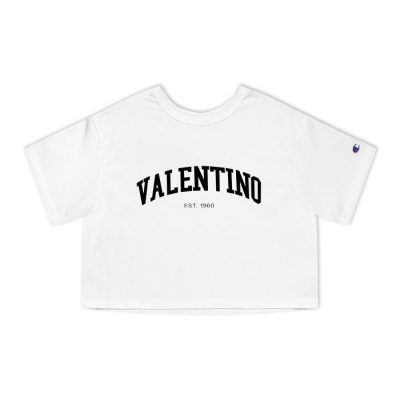 Valentino 1960 Luxury Logo Champion Lady Crop-Top T-Shirt CTB2384