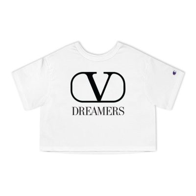 Valentino Dreamers Luxury Logo Champion Lady Crop-Top T-Shirt CTB2395