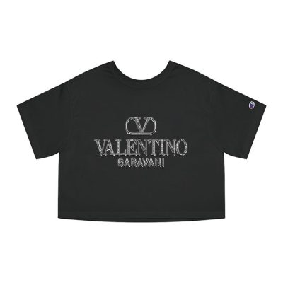 Valentino Garavani Diamond Logo Luxury Champion Lady Crop-Top T-Shirt CTB2398