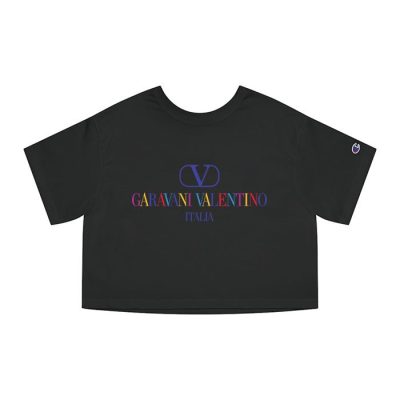 Valentino Garavani Italia Logo Luxury Champion Lady Crop-Top T-Shirt CTB2406