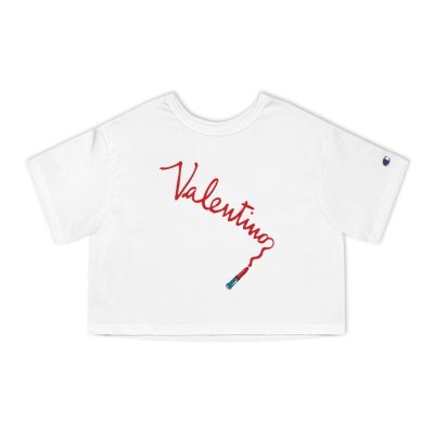 Valentino Letter Lipstick Champion Lady Crop-Top T-Shirt CTB2396