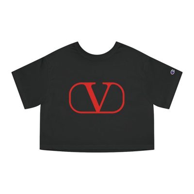 Valentino Luxury Logo Champion Lady Crop-Top T-Shirt CTB2392