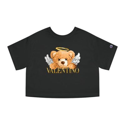 Valentino Teddy Bear Luxury Champion Lady Crop-Top T-Shirt CTB2397