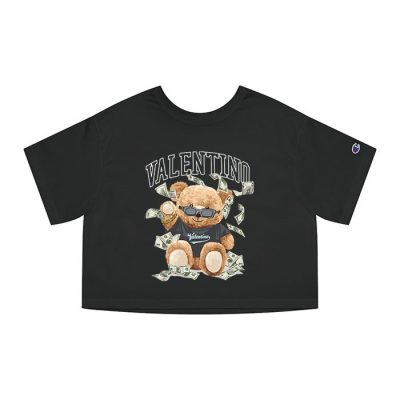 Valentino Teddy Bear Luxury Champion Lady Crop-Top T-Shirt CTB2409