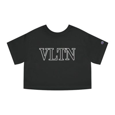 Valentino Vltn Luxury Logo Champion Lady Crop-Top T-Shirt CTB2389