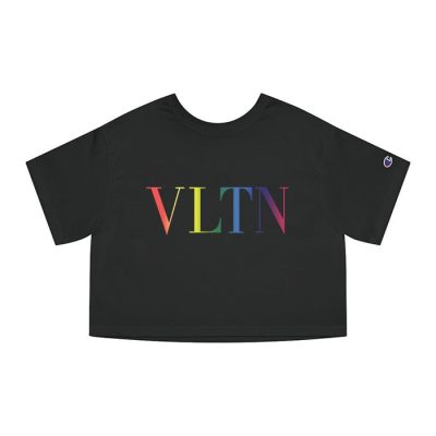 Valentino Vltn Multi Colour Logo Champion Lady Crop-Top T-Shirt CTB2391