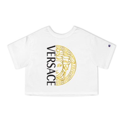 Versace Medusa Gold Luxury Champion Lady Crop-Top T-Shirt CTB2617