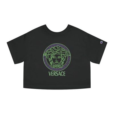 Versace Medusa Luxury Logo Champion Lady Crop-Top T-Shirt CTB2588