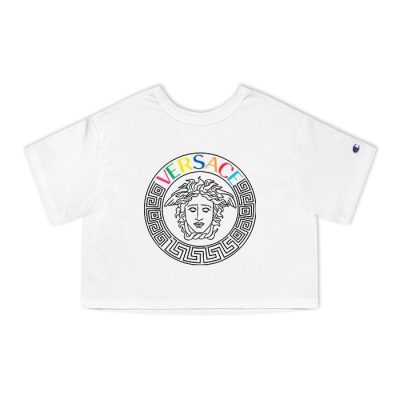 Versace Medusa Luxury Logo Champion Lady Crop-Top T-Shirt CTB2589