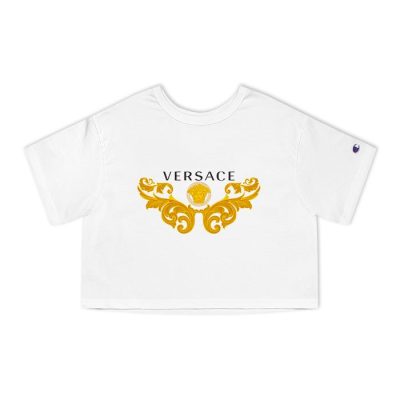 Versace Medusa Luxury Logo Champion Lady Crop-Top T-Shirt CTB2592