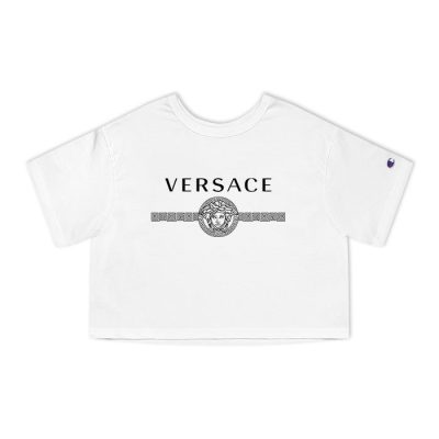 Versace Medusa Luxury Logo Champion Lady Crop-Top T-Shirt CTB2594