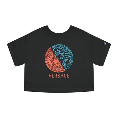 Versace Medusa Luxury Logo Champion Lady Crop-Top T-Shirt CTB2598