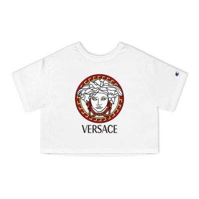 Versace Medusa Luxury Logo Champion Lady Crop-Top T-Shirt CTB2599