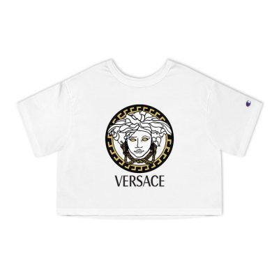 Versace Medusa Luxury Logo Champion Lady Crop-Top T-Shirt CTB2601