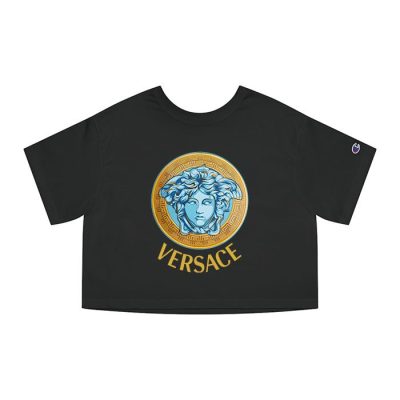 Versace Medusa Luxury Logo Champion Lady Crop-Top T-Shirt CTB2625